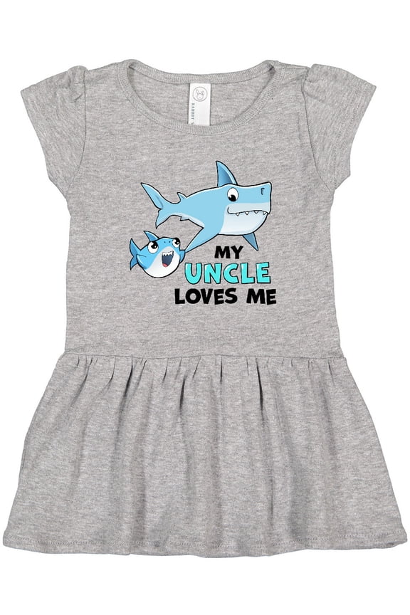 My Uncle Loves Me with Cute Sharks Girls Toddler Dress