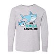 thumbnail image 1 of Inktastic My Uncle Loves Me with Cute Sharks Long Sleeve Youth T-Shirt, 1 of 5