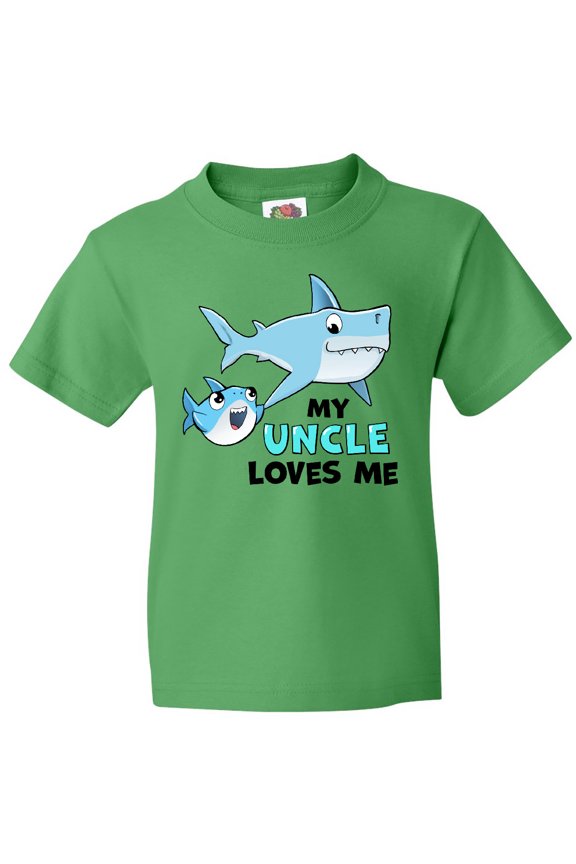 My Uncle Loves Me with Cute Sharks Youth T-Shirt