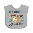 thumbnail image 1 of Inktastic My Uncle Loves Me with Sloth and Hearts Boys or Girls Baby Bib, 1 of 4