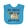 thumbnail image 1 of Inktastic My Uncle Loves Me with Sloth and Hearts Boys or Girls Baby Bib, 1 of 4