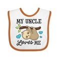thumbnail image 1 of Inktastic My Uncle Loves Me with Sloth and Hearts Boys or Girls Baby Bib, 1 of 4