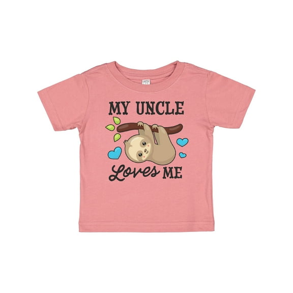 Inktastic My Uncle Loves Me with Sloth and Hearts Boys or Girls Baby T-Shirt