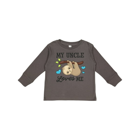 Inktastic My Uncle Loves Me with Sloth and Hearts Boys or Girls Long Sleeve Toddler T-Shirt