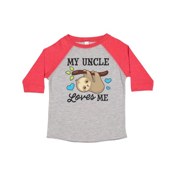 Inktastic My Uncle Loves Me with Sloth and Hearts Boys or Girls Toddler T-Shirt
