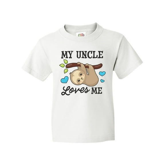 Inktastic My Uncle Loves Me with Sloth and Hearts Youth T-Shirt