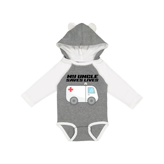 Inktastic My Uncle Saves Lives- Ambulance Boys or Girls Long Sleeve Baby Bodysuit