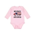 thumbnail image 1 of Inktastic My Uncle Still Plays with Trucks Boys or Girls Long Sleeve Baby Bodysuit, 1 of 5