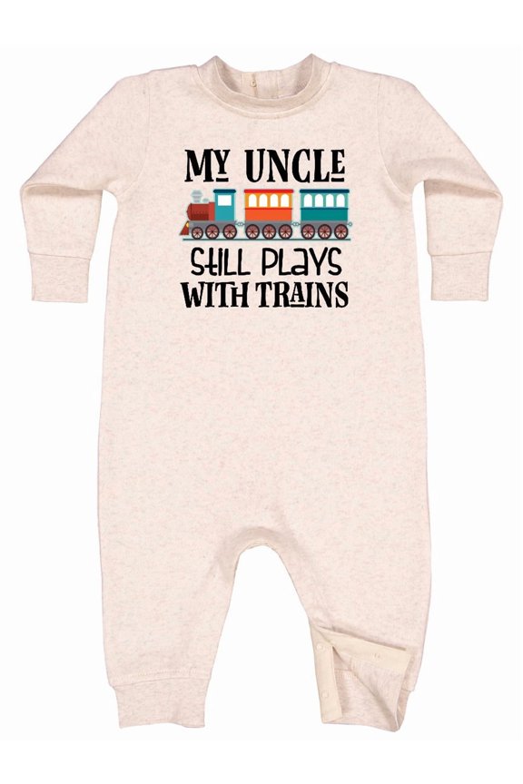 My Uncle Still Plays with Trains Baby Fleece Romper