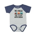 thumbnail image 1 of Inktastic My Uncle Still Plays with Trains Boys or Girls Baby Bodysuit, 1 of 5