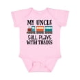 thumbnail image 1 of Inktastic My Uncle Still Plays with Trains Boys or Girls Baby Bodysuit, 1 of 5