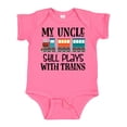 thumbnail image 1 of Inktastic My Uncle Still Plays with Trains Boys or Girls Baby Bodysuit, 1 of 5