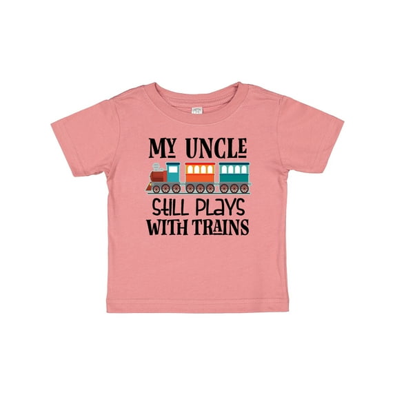 Inktastic My Uncle Still Plays with Trains Boys or Girls Baby T-Shirt