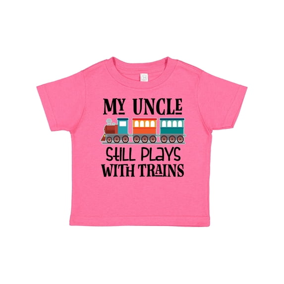 Inktastic My Uncle Still Plays with Trains Boys or Girls Toddler T-Shirt