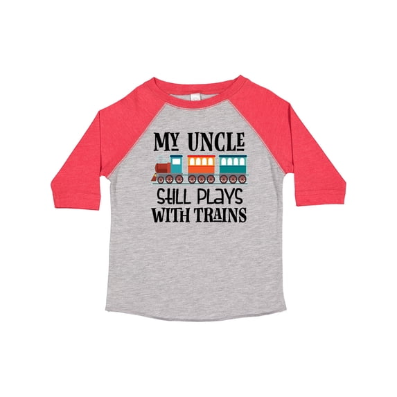 Inktastic My Uncle Still Plays with Trains Boys or Girls Toddler T-Shirt