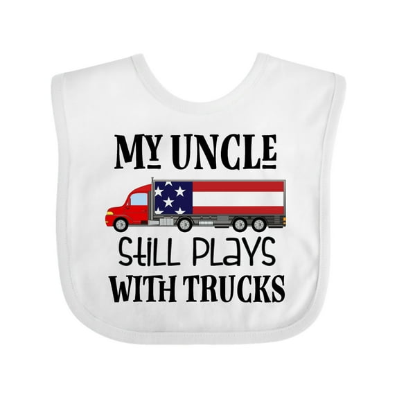 Inktastic My Uncle Still Plays with Trucks Boys or Girls Baby Bib