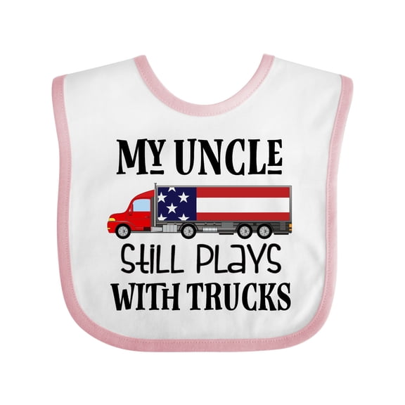 Inktastic My Uncle Still Plays with Trucks Boys or Girls Baby Bib
