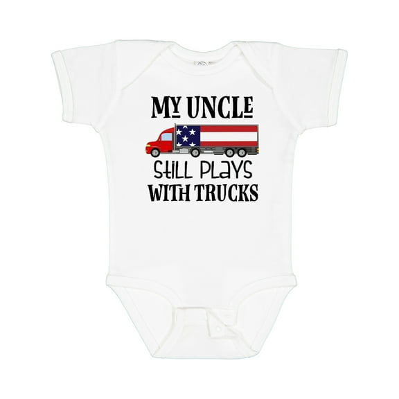 Inktastic My Uncle Still Plays with Trucks Boys or Girls Baby Bodysuit