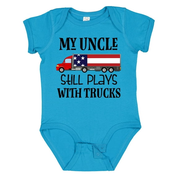 Inktastic My Uncle Still Plays with Trucks Boys or Girls Baby Bodysuit