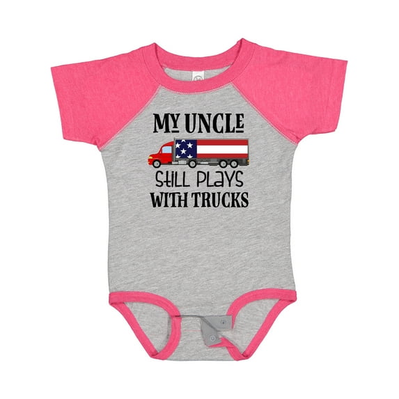 Inktastic My Uncle Still Plays with Trucks Boys or Girls Baby Bodysuit