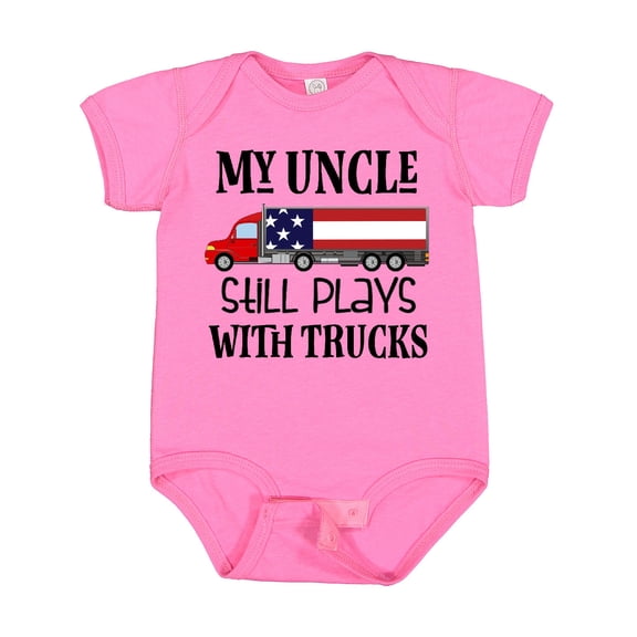 Inktastic My Uncle Still Plays with Trucks Boys or Girls Baby Bodysuit