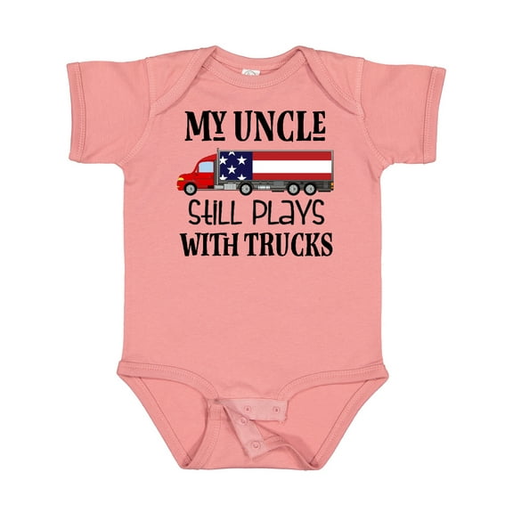 Inktastic My Uncle Still Plays with Trucks Boys or Girls Baby Bodysuit