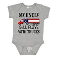 thumbnail image 1 of Inktastic My Uncle Still Plays with Trucks Boys or Girls Baby Bodysuit, 1 of 5