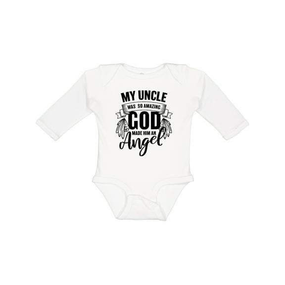 Inktastic My Uncle Was So Amazing God Made Him an Angel Boys or Girls Long Sleeve Baby Bodysuit