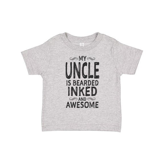 Inktastic My Uncle is Bearded Inked and Awesome Boys or Girls Toddler T-Shirt