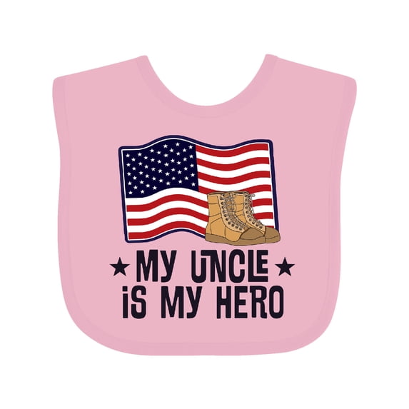 Inktastic My Uncle is My Hero Military Nephew Boys or Girls Baby Bib