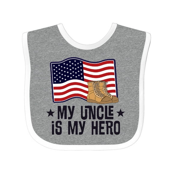 Inktastic My Uncle is My Hero Military Nephew Boys or Girls Baby Bib
