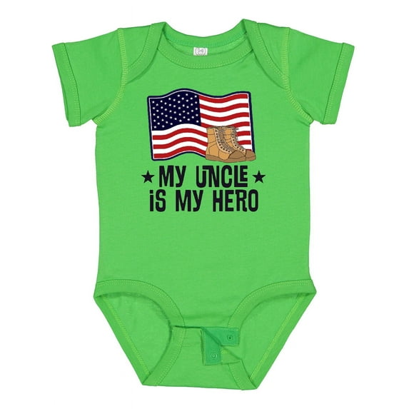 Inktastic My Uncle is My Hero Military Nephew Boys or Girls Baby Bodysuit