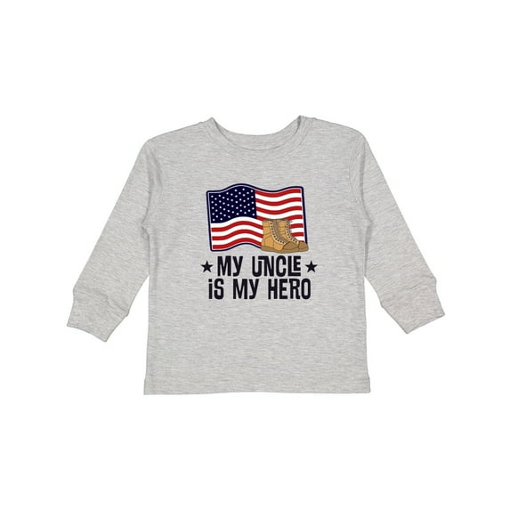 Inktastic My Uncle is My Hero Military Nephew Boys or Girls Long Sleeve Toddler T-Shirt