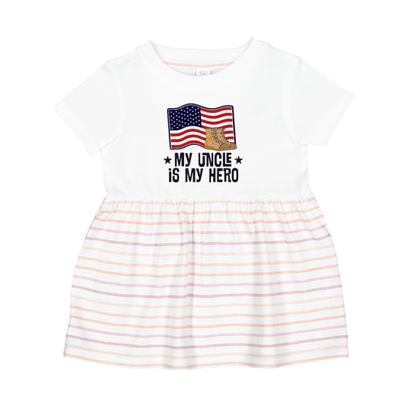 Inktastic My Uncle is My Hero Military Nephew Girls Baby Dress