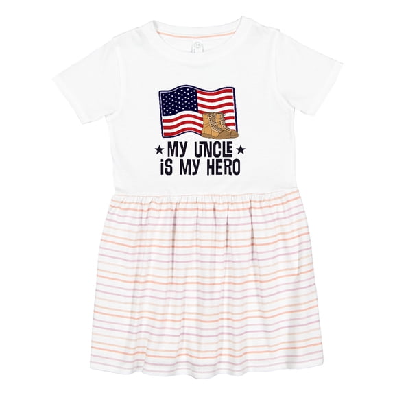 Inktastic My Uncle is My Hero Military Nephew Girls Toddler Dress