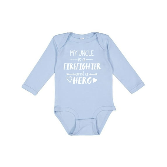 Inktastic My Uncle is a Firefighter and a Hero Boys or Girls Long Sleeve Baby Bodysuit