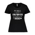 thumbnail image 1 of Inktastic My Uncle is a Firefighter and a Hero Women's Plus Size T-Shirt, 1 of 5
