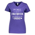 thumbnail image 1 of Inktastic My Uncle is a Firefighter and a Hero Women's V-Neck T-Shirt, 1 of 5