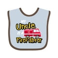thumbnail image 1 of Inktastic My Uncle is a Firefighter with Fire Truck Boys or Girls Baby Bib, 1 of 4