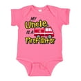 thumbnail image 1 of Inktastic My Uncle is a Firefighter with Fire Truck Boys or Girls Baby Bodysuit, 1 of 5
