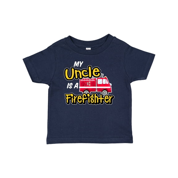 Inktastic My Uncle is a Firefighter with Fire Truck Boys or Girls Baby T-Shirt