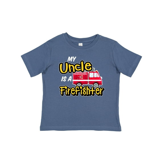 Inktastic My Uncle is a Firefighter with Fire Truck Boys or Girls Baby T-Shirt