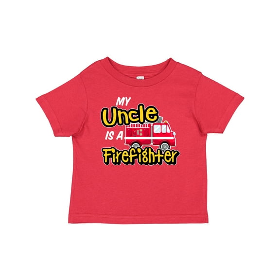 Inktastic My Uncle is a Firefighter with Fire Truck Boys or Girls Baby T-Shirt