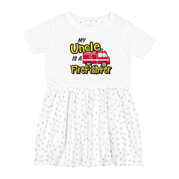 Inktastic My Uncle is a Firefighter with Fire Truck Girls Toddler Dress