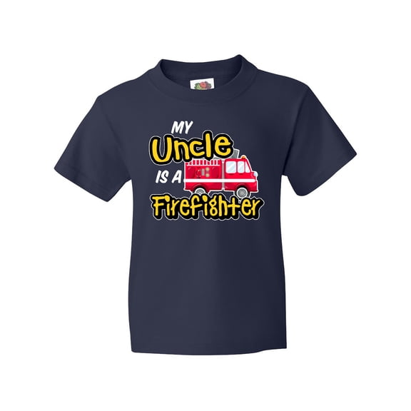 Inktastic My Uncle is a Firefighter with Fire Truck Youth T-Shirt