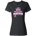 thumbnail image 1 of Inktastic My Wife is a Survivor Breast Cancer Awareness Women's T-Shirt, 1 of 5