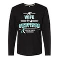 thumbnail image 1 of Inktastic My Wife is a Survivor Cervical Cancer Awareness Long Sleeve T-Shirt, 1 of 5