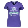 thumbnail image 1 of Inktastic My Wife is a Survivor Cervical Cancer Awareness Women's V-Neck T-Shirt, 1 of 5