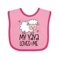 thumbnail image 1 of Inktastic My Yaya Loves Me Baby Grandchild Lamb Girls Baby Bib, 1 of 4