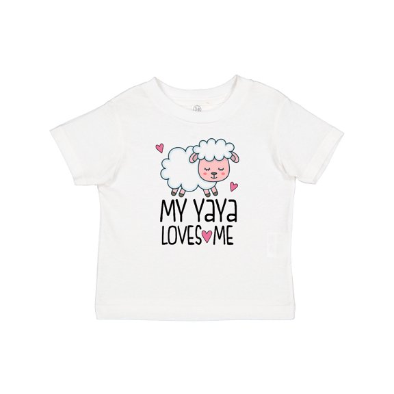 Inktastic My Yaya Loves Me Baby Grandchild Lamb Girls Baby T-Shirt